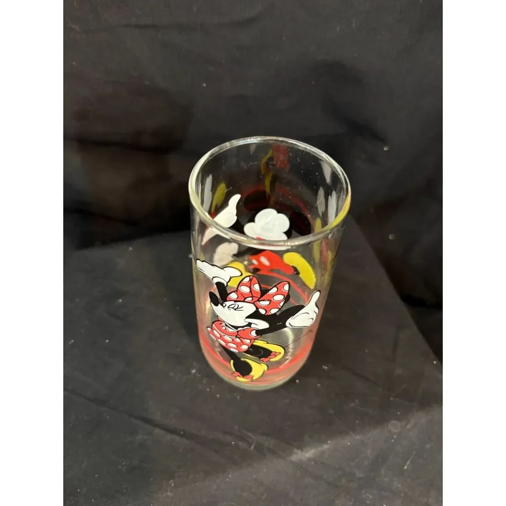 Vintage Anchor Hocking Disney Mickey & Minnie Mouse Glass Tumbler